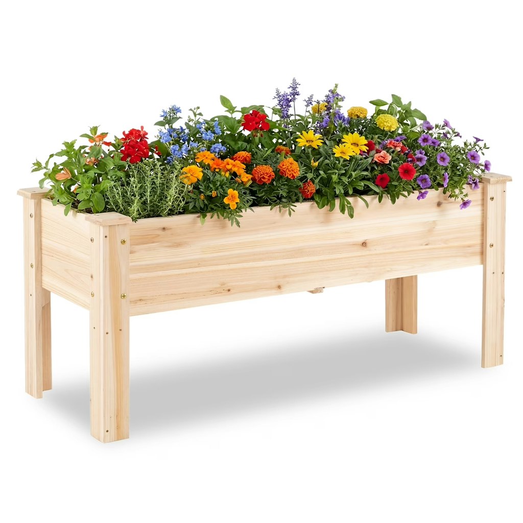 Costway Raised Garden Bed Elevated Planter Box Wood: $51