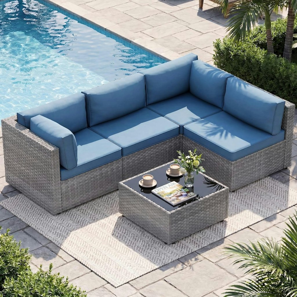 Shintenchi 5-Piece Rattan Patio Furniture Set: $310 Shintenchi 5-Piece Rattan Patio Furniture Set: $310