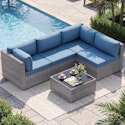 Shintenchi 5-Piece Rattan Patio Furniture Set for $310 + free shipping