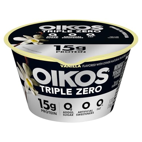 Oikos Triple Zero Vanilla Nonfat Greek Yogurt 5.3oz Cup: $1.25