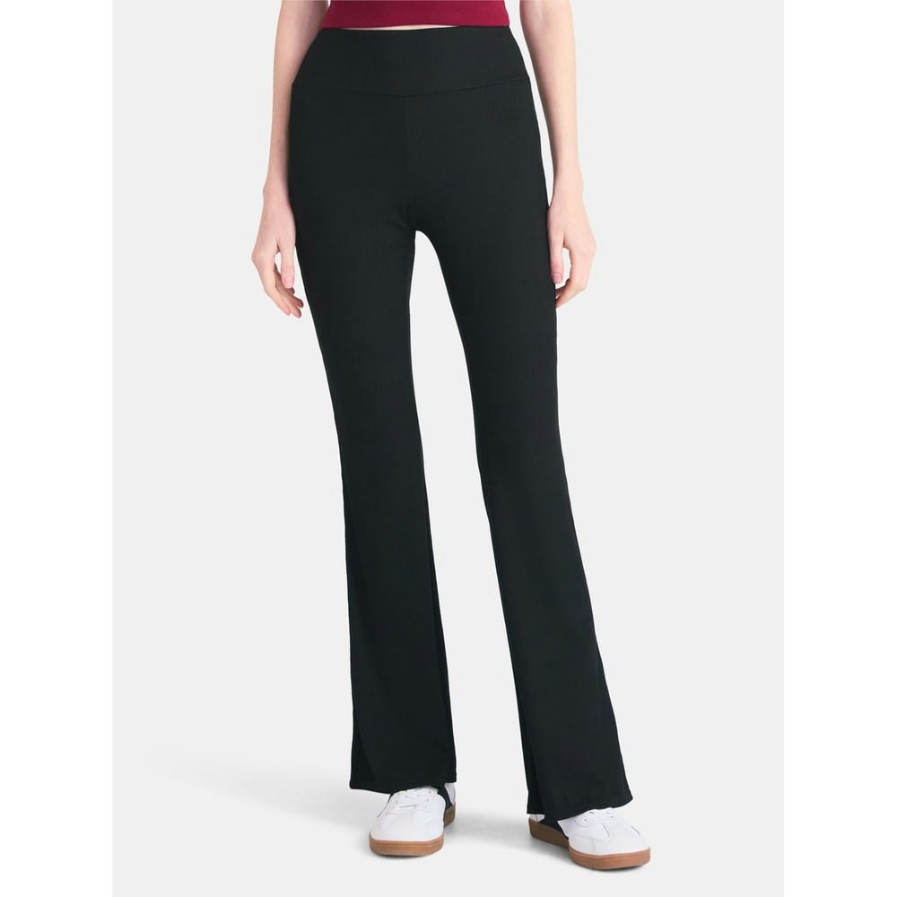No Boundaries Women's Ribbed Flare Pants: $3.99
