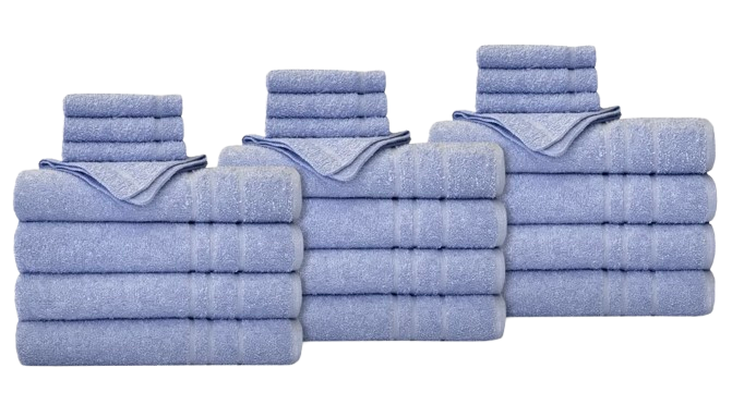 True Hue 24-Piece Bath Towel Set: $18