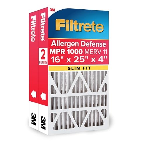 Filtrete 16x25x4 SlimFit MPR 1000 MERV 11 AC Furnace Air Filter 2-Pack: $45.01 Filtrete 16x25x4 SlimFit MPR 1000 MERV 11 AC Furnace Air Filter 2-Pack: $45.01