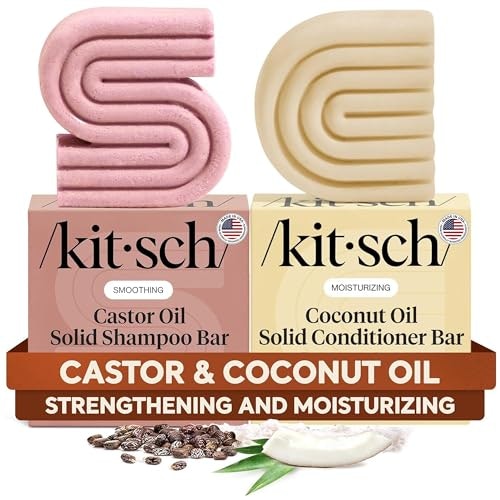 Kitsch Castor Oil Shampoo and Coconut Oil Conditioner Bar 2-Piece Set: $22.37 Kitsch Castor Oil Shampoo and Coconut Oil Conditioner Bar 2-Piece Set: $22.37