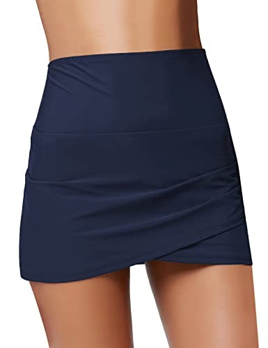 Grapent Women's High Waist Tulip Hem Swim Skirt Bikini Bottom: $19.54