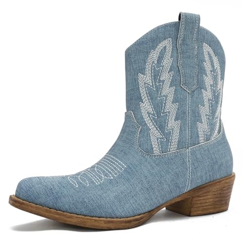 Globalwin Women’s Embroidered Western Ankle Boots: $27.99