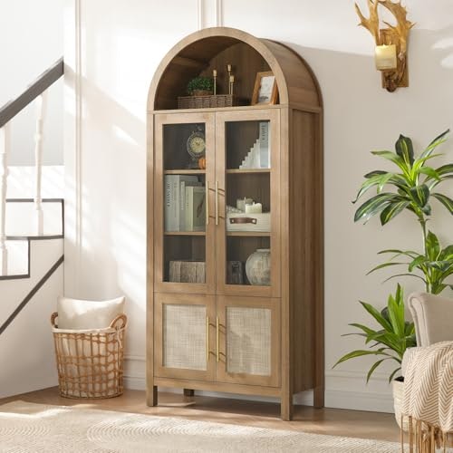 Winwy 71-Inch Arched 5-Tier Glass Display Cabinet: $246.49 Winwy 71-Inch Arched 5-Tier Glass Display Cabinet: $246.49