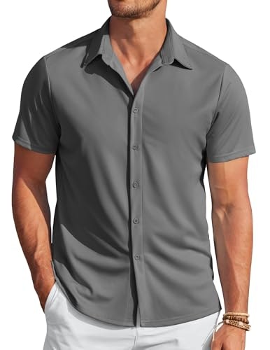 Coofandy Men's Short Sleeve Stretch Dress Shirt: $19.99