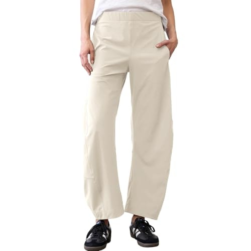 Songling Women's High-Waisted Wide Leg Barrel Pants: $27.99 Songling Women's High-Waisted Wide Leg Barrel Pants: $27.99