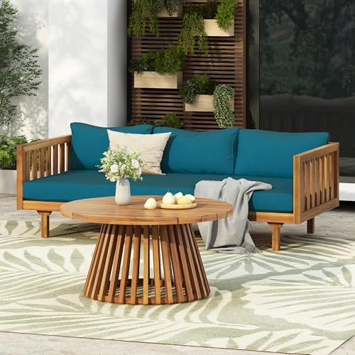 Christopher Knight Home Claremont 2-Piece Acacia Wood Patio Sofa and Coffee Table Set: $521.98 Christopher Knight Home Claremont 2-Piece Acacia Wood Patio Sofa and Coffee Table Set: $521.98
