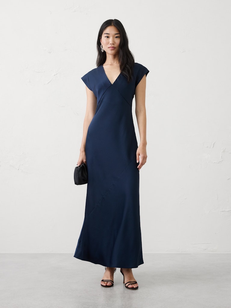 Flutter-Sleeve Maxi Dress: $75