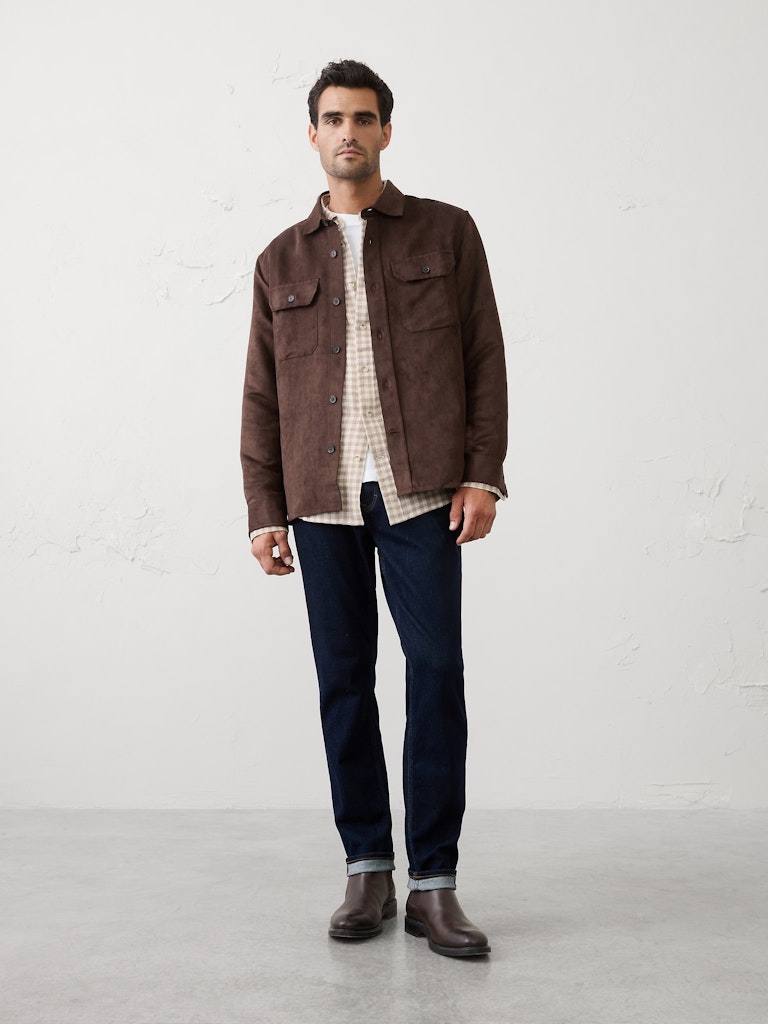 Vegan Suede Overshirt: $47.50 Vegan Suede Overshirt: $47.50
