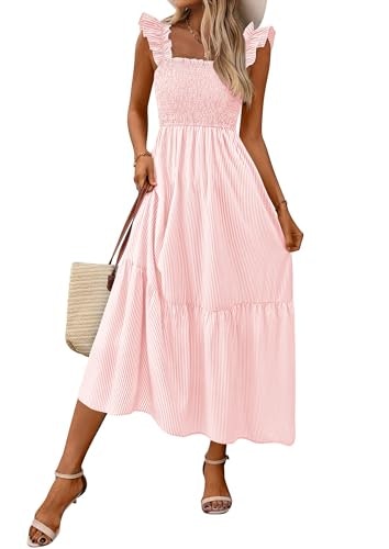 Prettygarden Women's Ruffle Strap Striped Midi Sundress: $43.67 Prettygarden Women's Ruffle Strap Striped Midi Sundress: $43.67