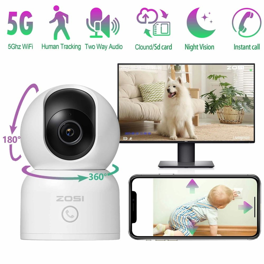Zosi 4MP 2K WiFi Indoor Security Camera: $20.69