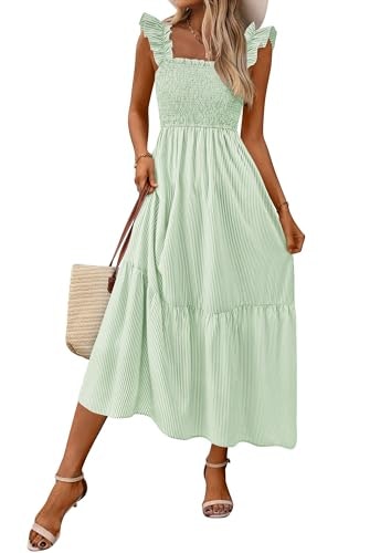 Prettygarden Women's Ruffle Strap Striped Midi Sundress: $43.67
