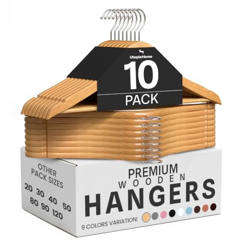 Utopia Home Wooden Hangers 10-Pack: $13.28