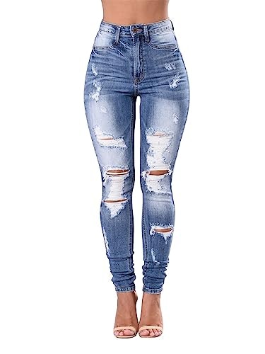 Kunmi Women's High Waisted Skinny Stretch Jeans: $28.85