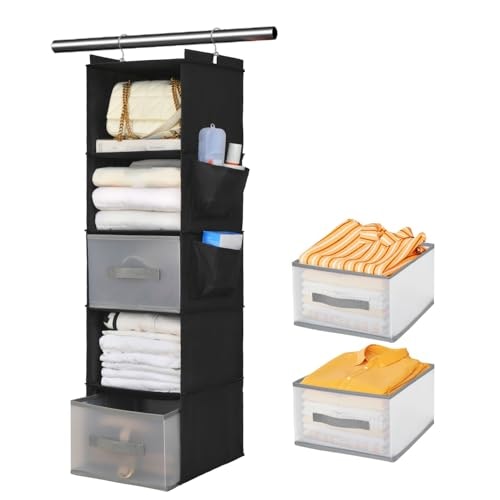 Biebos 5-Layer Hanging Fabric Shelf Organizer: $14.59