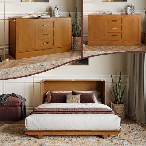 AFI Charleston Queen Wood Murphy Bed Chest with 6-inch Mattress: $971.54
