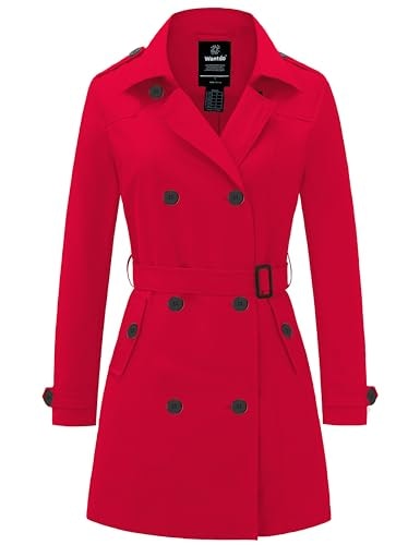 Wantdo Women's Lapel Trench Coat with Belt: $49.27 Wantdo Women's Lapel Trench Coat with Belt: $49.27
