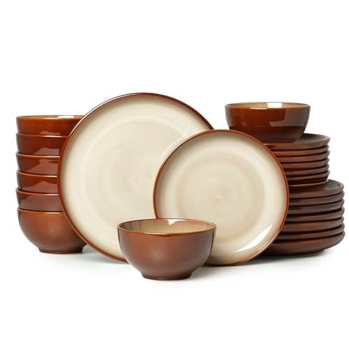 Pokini 24-Piece Stoneware Dinnerware Set: $127.49
