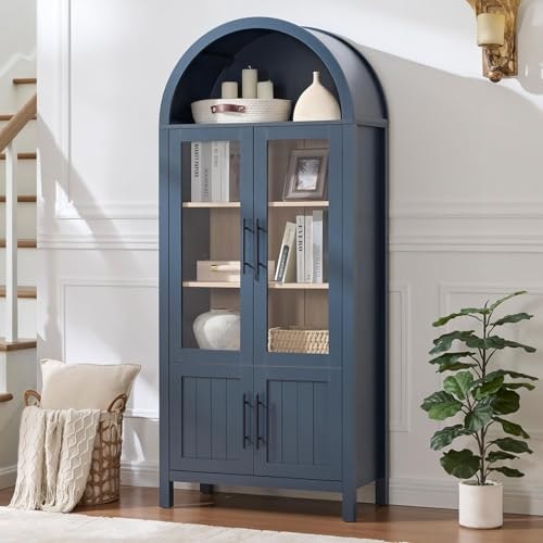 Winwy 71-Inch Arched 5-Tier Glass Display Cabinet: $246.49