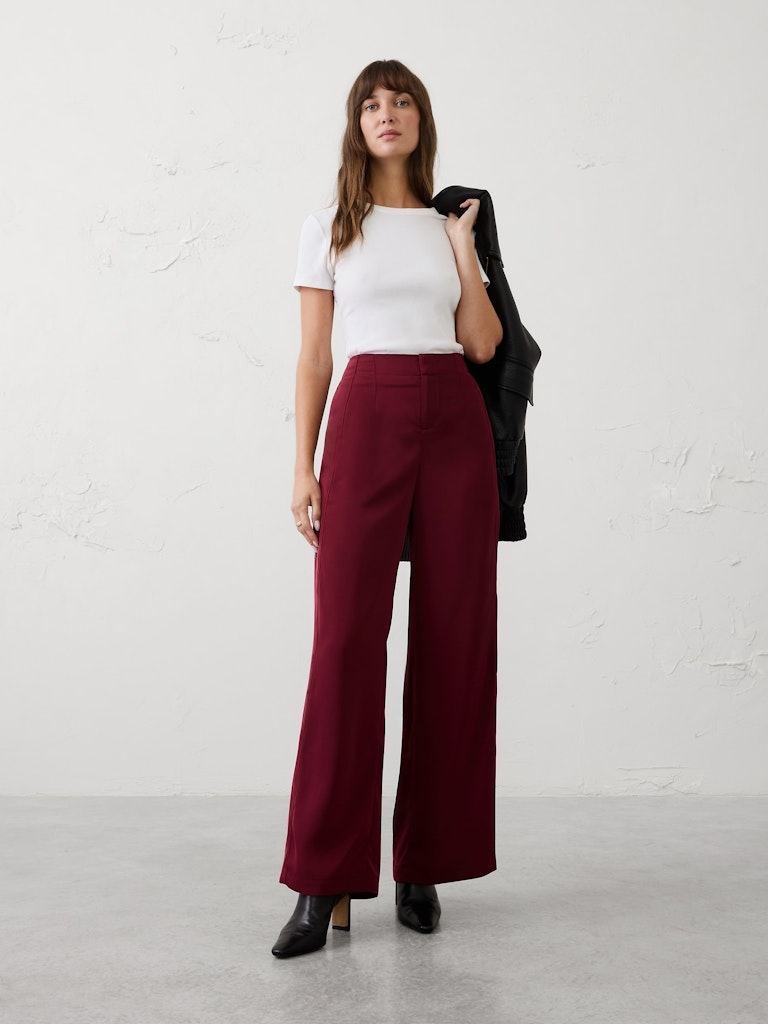 Wide-Leg High-Rise Twill Trouser: $60 Wide-Leg High-Rise Twill Trouser: $60