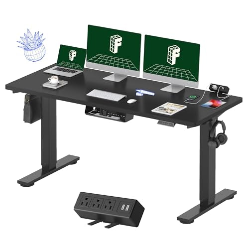 Flexispot EN2 60"x24" Standing Desk with Power Strip: $259.98
