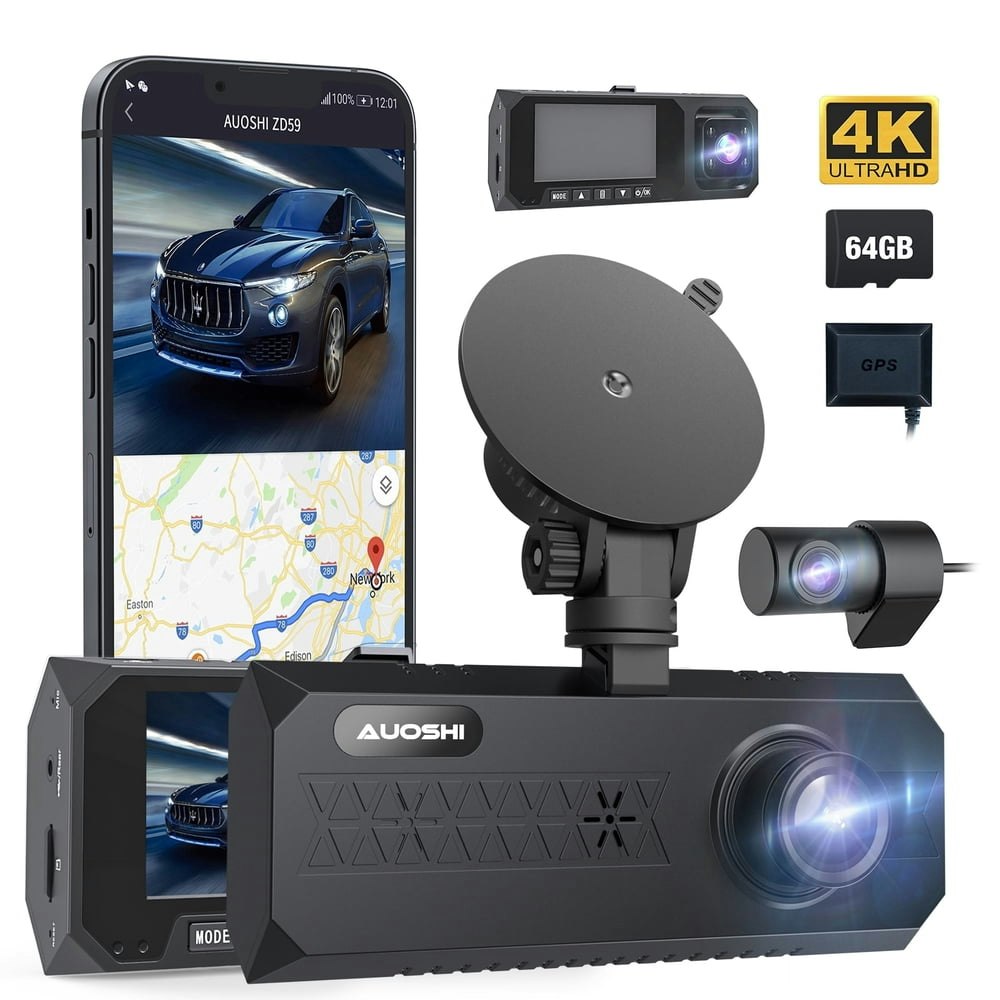 Auoshi 3-Channel 4K Dash Cam with 64GB SD Card: $99.98 Auoshi 3-Channel 4K Dash Cam with 64GB SD Card: $99.98