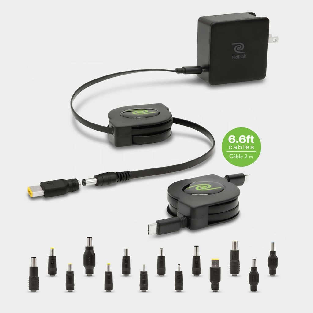 Retrak 67W Universal USB-C Laptop Charger with 14 Adapter Tips: $59.99