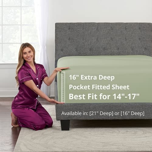 Twin XL Deep Pocket Fitted Sheet: $13.59