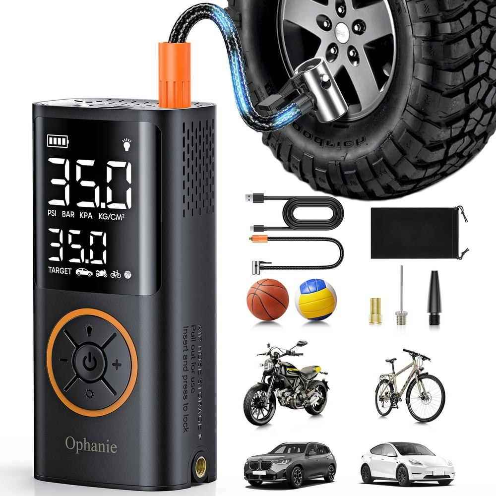 Ophanie 160-PSI Cordless Portable Tire Inflator: $18.99