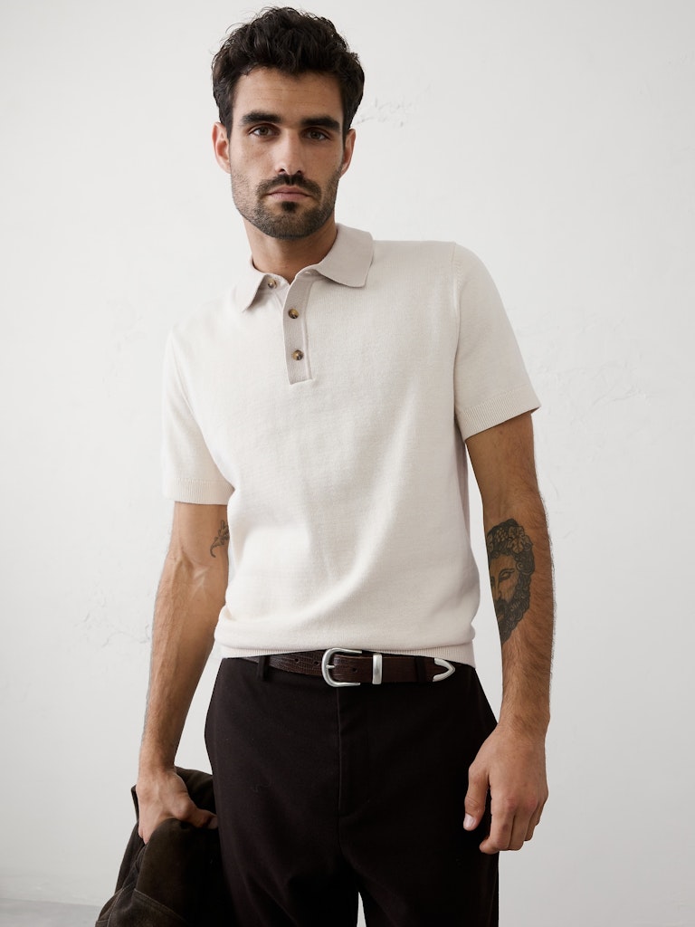 Contrast-Placket Sweater Polo: $37.50 Contrast-Placket Sweater Polo: $37.50