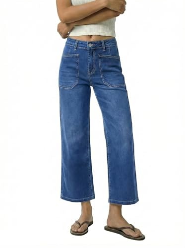 Grapent Women's Stretchy Wide Leg Jeans: $31.43