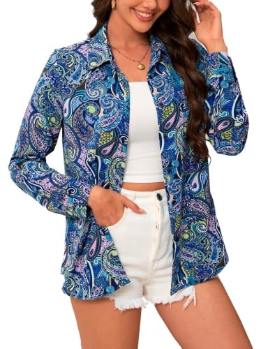 Sunnegoo Women's Long Sleeve Button-Down Shirt: $17.99