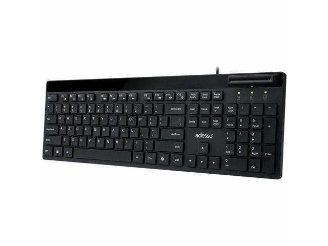 Adesso AKB-140SB Smart Card Reader Desktop Keyboard: $38.77