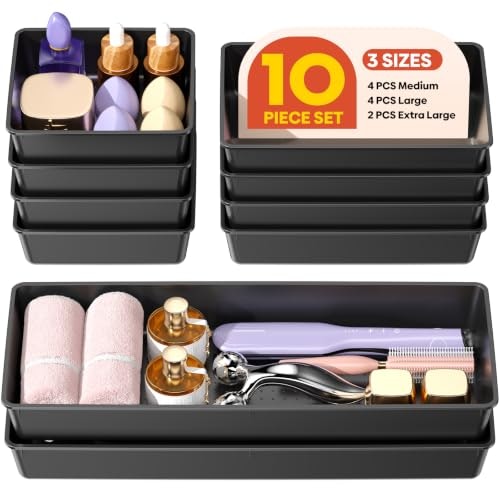 Mliklu Plastic Drawer Organizer Trays 10-Pack: $13.98