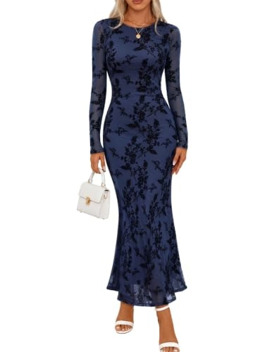 Merokeety Women's Velvet Formal Wedding Guest Maxi Dress: $49.98