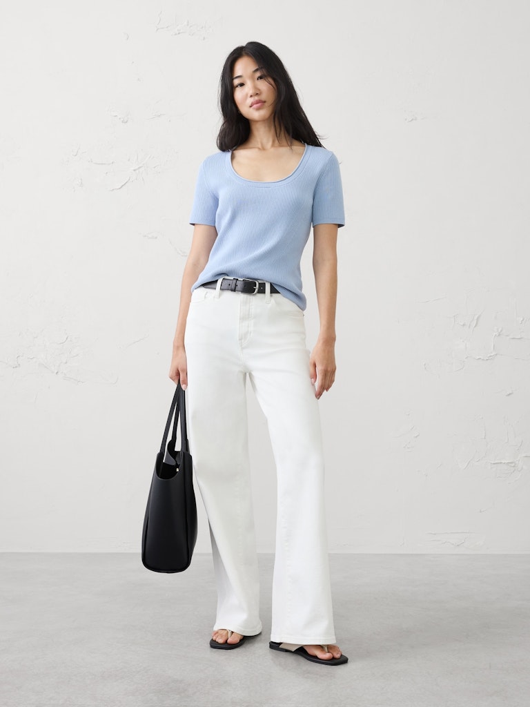 Ribbed Scoop-Neck Sweater: $42.50 Ribbed Scoop-Neck Sweater: $42.50