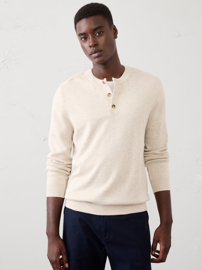 Henley Sweater: $45 Henley Sweater: $45