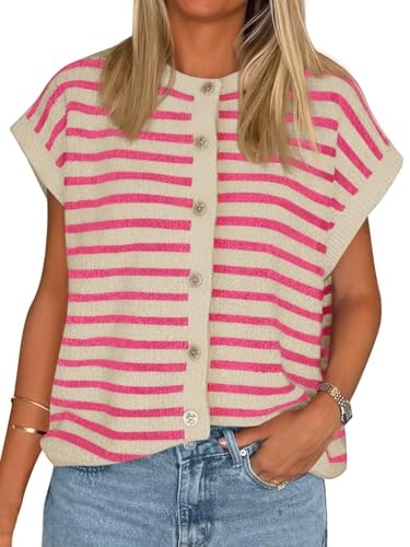 Cicy Bell Women's Striped Cap Sleeve Sweater Vest: $19.99 Cicy Bell Women's Striped Cap Sleeve Sweater Vest: $19.99