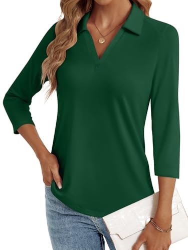 Lyhipss Women's 3/4 Sleeve V-Neck Tunic Blouse: $14.23 Lyhipss Women's 3/4 Sleeve V-Neck Tunic Blouse: $14.23