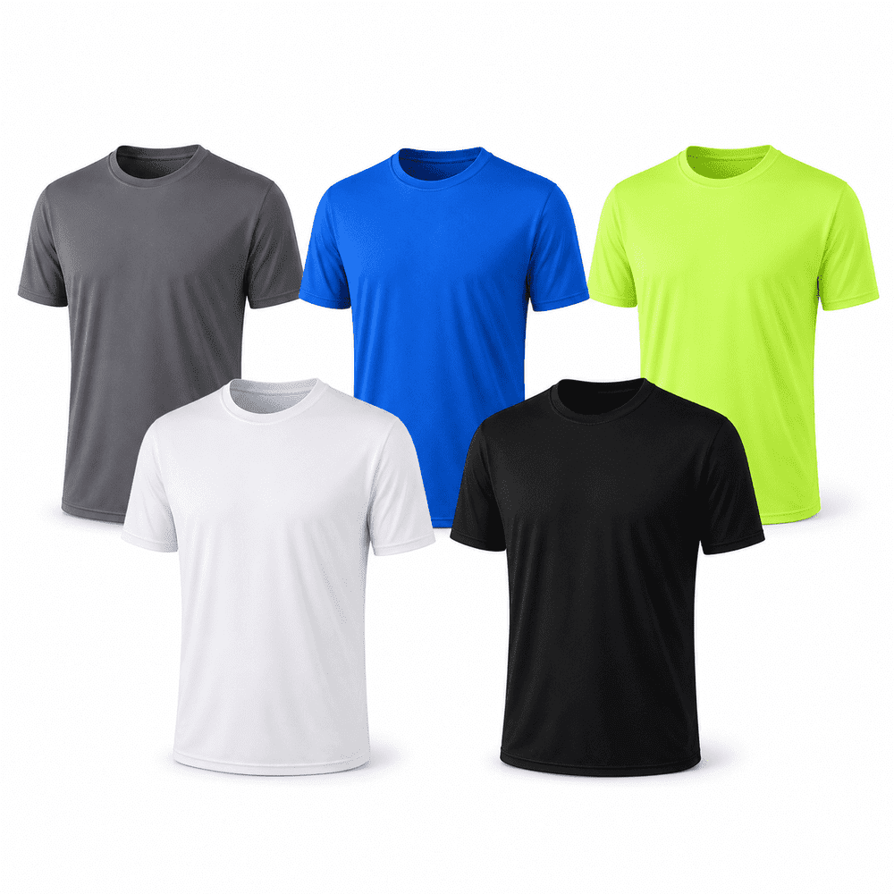 Zboriber Men's Quick-Dry Crew Neck T-Shirt 5-Pack: $25.53