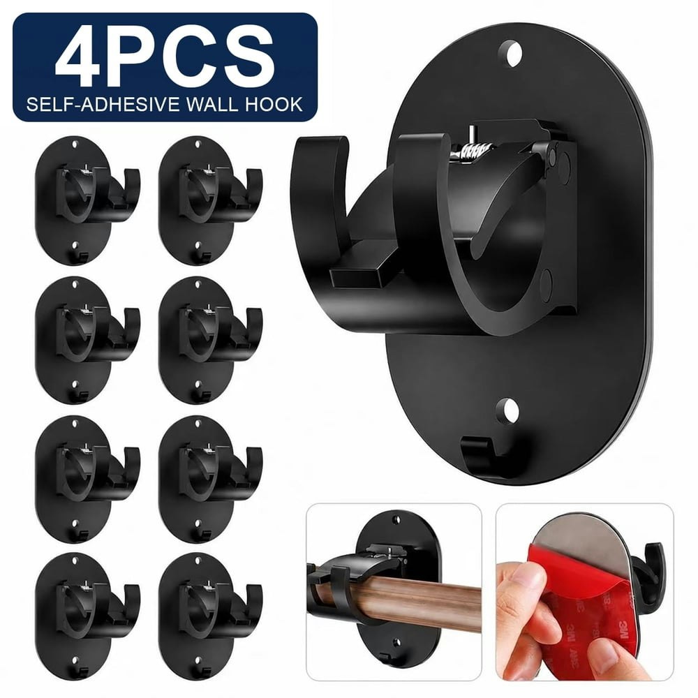 Genrenn No-Drill Adhesive Curtain Rod Brackets 4-Pack: $11.99 Genrenn No-Drill Adhesive Curtain Rod Brackets 4-Pack: $11.99