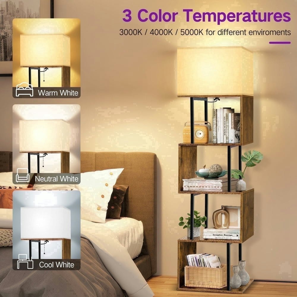 Outonlife 4-Tier Shelf Floor Lamp with Remote: $47.69 Outonlife 4-Tier Shelf Floor Lamp with Remote: $47.69