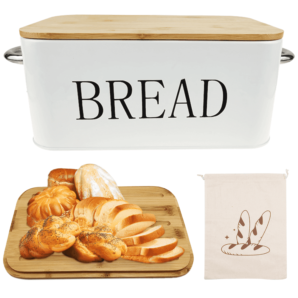 Spokki Modern Metal Bread Box with Bamboo Cutting Board Lid: $24.29 Spokki Modern Metal Bread Box with Bamboo Cutting Board Lid: $24.29