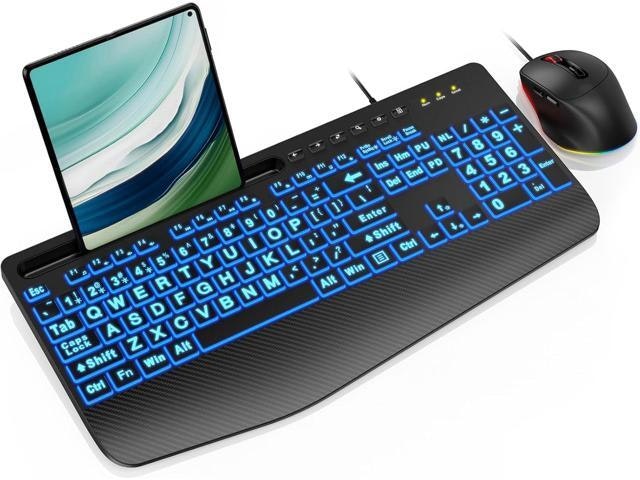 Wired Large Print Backlit Keyboard and Mouse Combo: $69.89 Wired Large Print Backlit Keyboard and Mouse Combo: $69.89