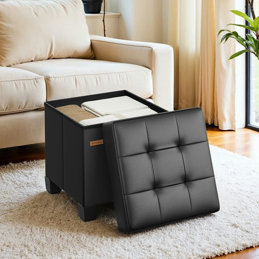 Ledrem 15-Inch Foldable Cube Storage Ottoman: $31.99 Ledrem 15-Inch Foldable Cube Storage Ottoman: $31.99
