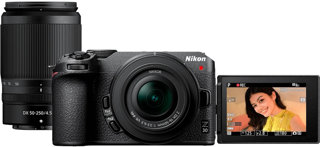 Nikon Z 30 Mirrorless Camera with 16-50mm and 50-250mm VR Lenses: $1,049.95 Nikon Z 30 Mirrorless Camera with 16-50mm and 50-250mm VR Lenses: $1,049.95