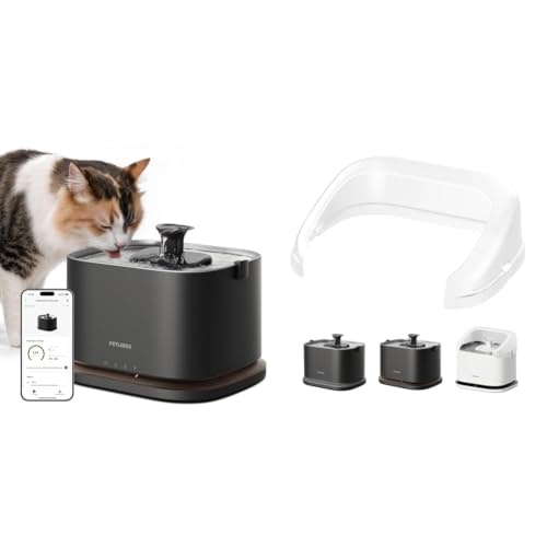 Petlibro 3L Cordless Battery-Operated Stainless Steel Cat Water Fountain with Splash Shield: $91.37